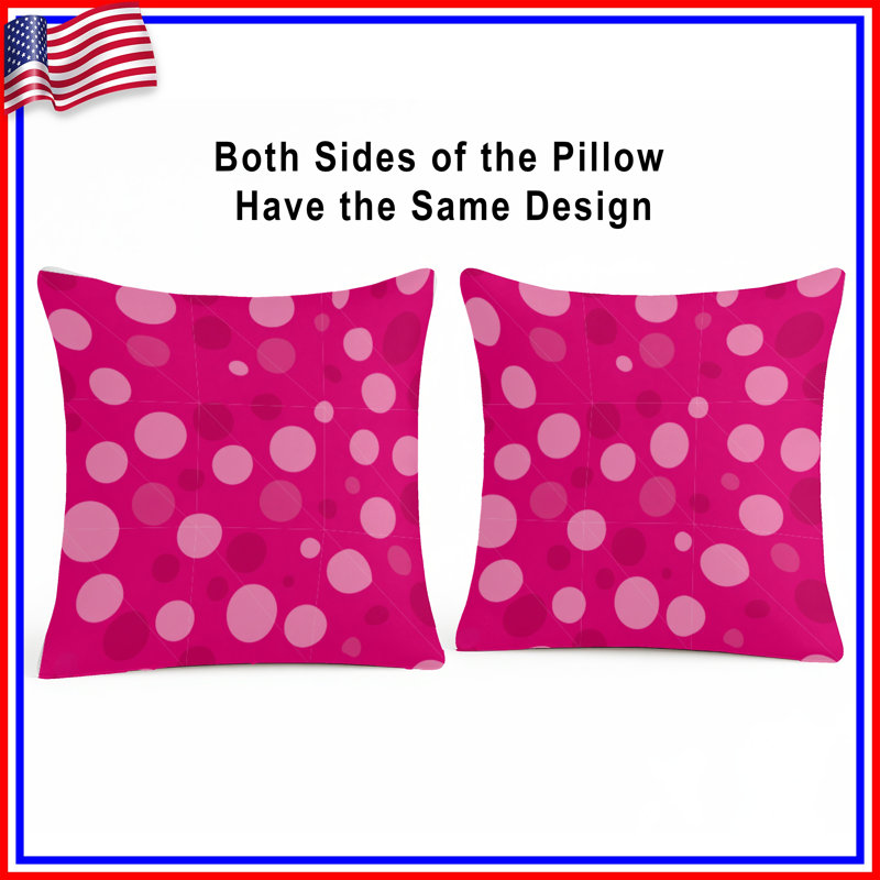 Polka Dots Throw Pillow, Pattern Double Sided Pillows, 16 x 16 inches