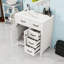 Meuble-lavabo autoportant avec lavabo en céramique, 3 tiroirs à fermeture en douceur et armoire de rangement