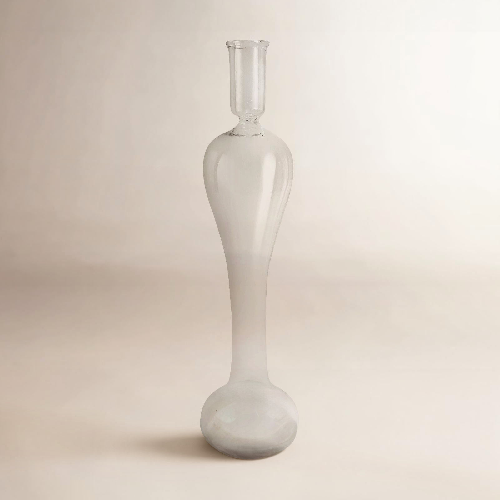 Clear Glass Candlestick Holder