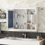 Armoire de salle de bain murale 32 "avec miroir et tablettes réglables