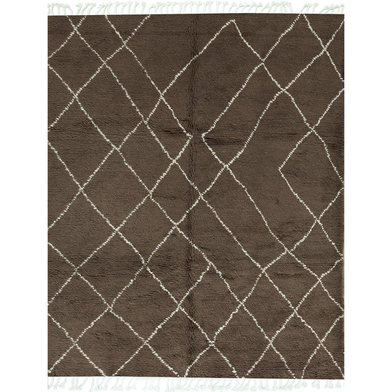Tapis brun de haute qualité noué à la main