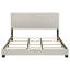 Très grand lit de style oriental recouvert de crème Elegant avec tête rembourrée et cadre en bois d'ingénierie pour la chambre à coucher Grace