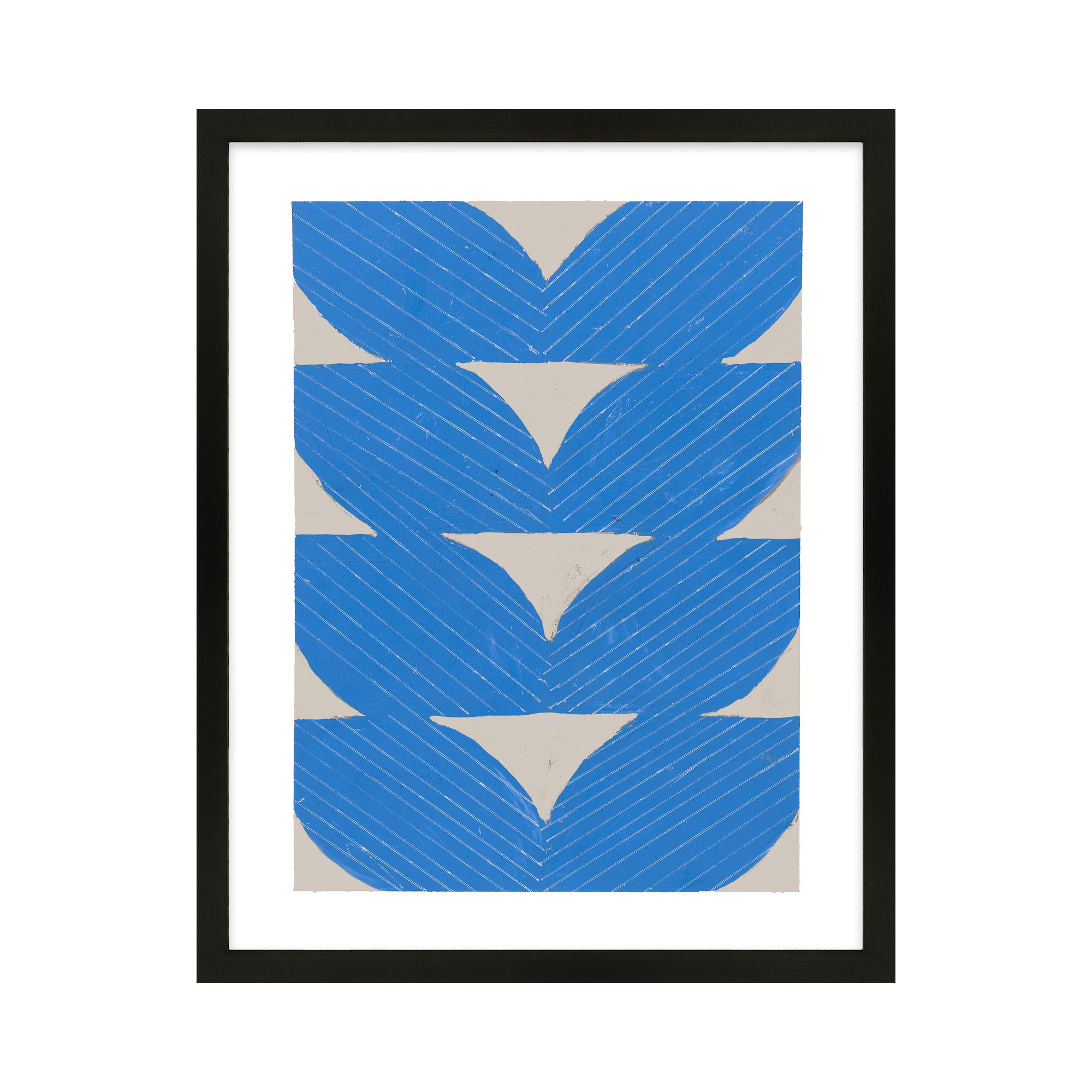 Blue Chevron by Andrea Stokes, Black, 30" H x 24" W x 1.25" D