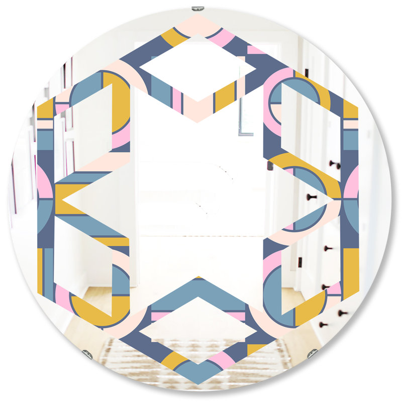 Miroir mural Hexagon Star, H 31,5 po x l po, Étoile hexagonale circulaire