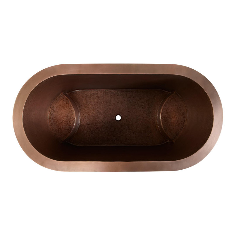 1524mm x 762mm Freestanding Soaking Copper Bathtub