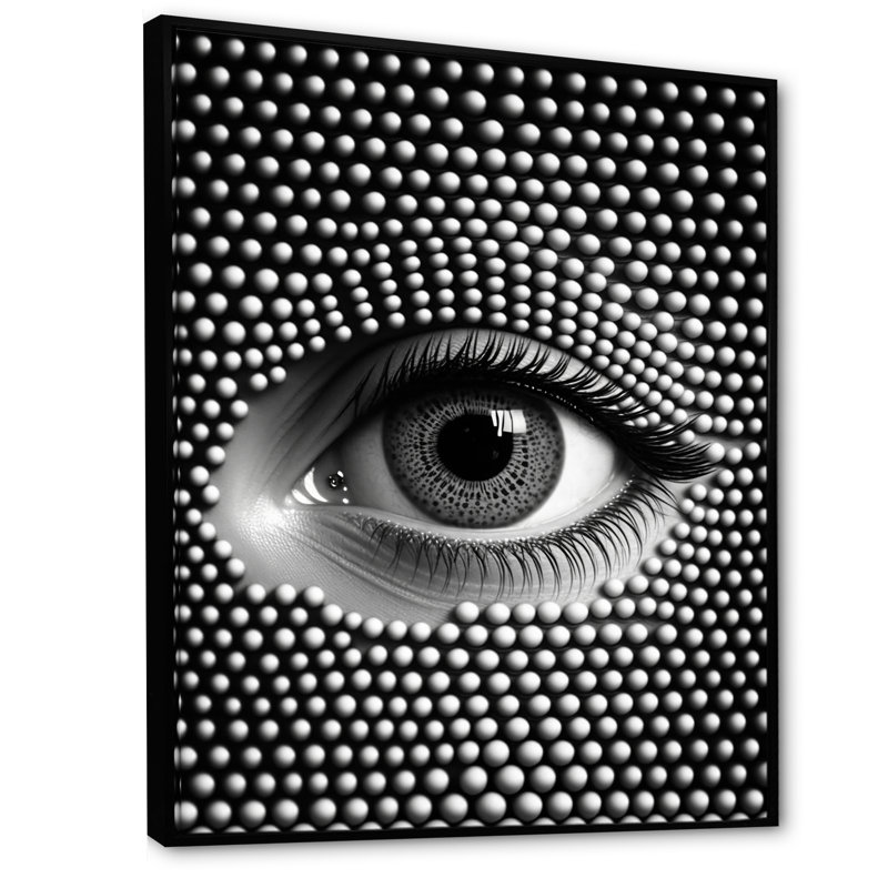 «Eye in Circular Infinity II», reproduction sur toile, L 30 po x H 40 po, Cadre flottant noir