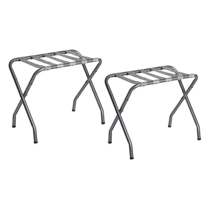Folding Metal Luggage Rack, Gray