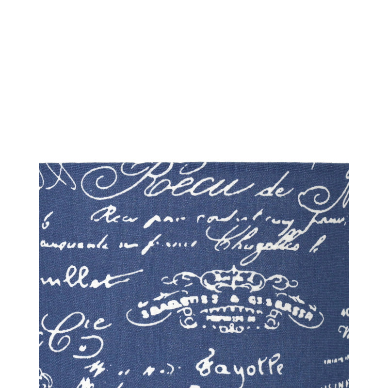 Abat-jour tambour en lin (Spider) en bleu, H 10 po x l 10 po x P 10 po