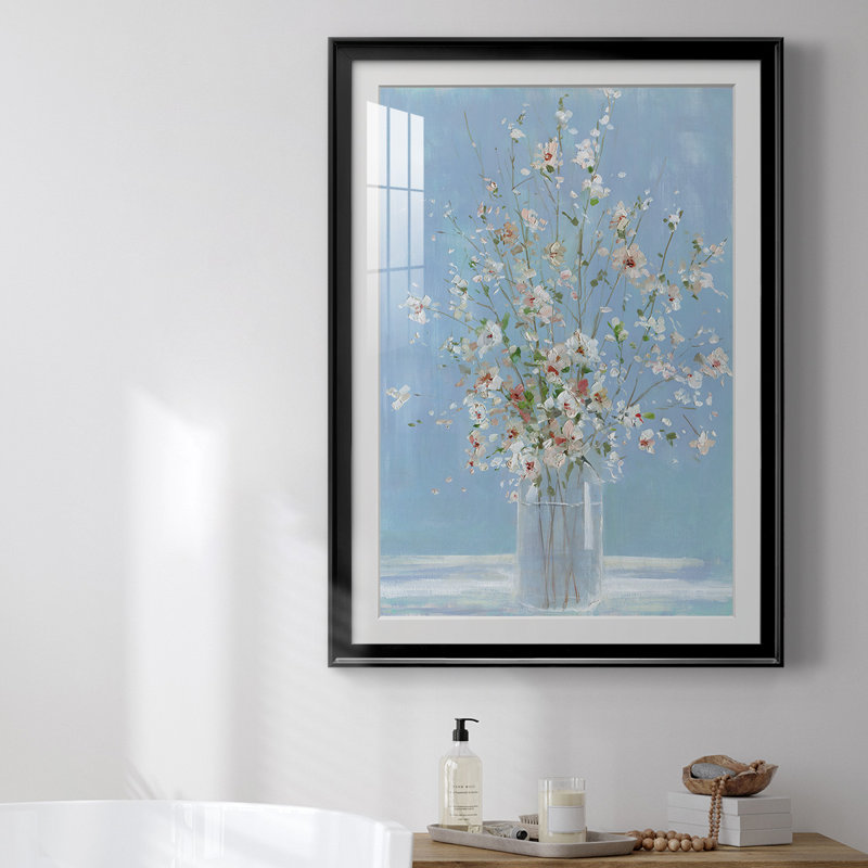 «Cherry Blossom Arrangement», reproduction encadrée de qualité supérieure - prête à être accrochée, H 24,5 po x l 18,5 po