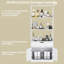 Armoire de rangement haute blanche de 162,5 cm (64 po), garde-manger autoportant avec étagères pour cuisine, salle de bain, salon-1043629772