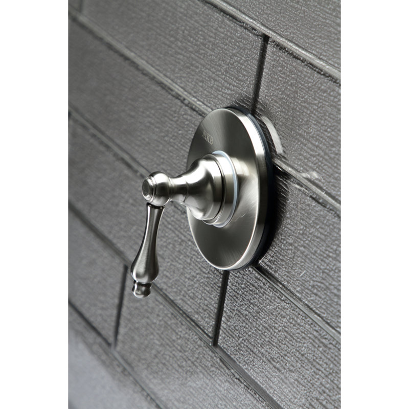 Kingston Brass Single-Handle Wall Mount Three-Way Diverter Valve with Trim Kit, Brushed Nickel