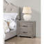 Table de chevet simple à 2 tiroirs rustique gris clair 1 chambre