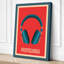Headphones Bold Graphic Mid-Century - Wrapped Canvas-669176070-669176319