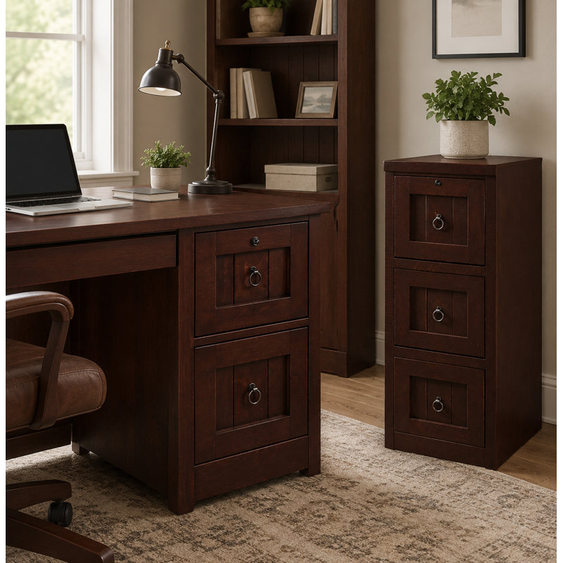 Kayla 3 - Drawer Solid Wood File Cabinet, Rustic Light Blue