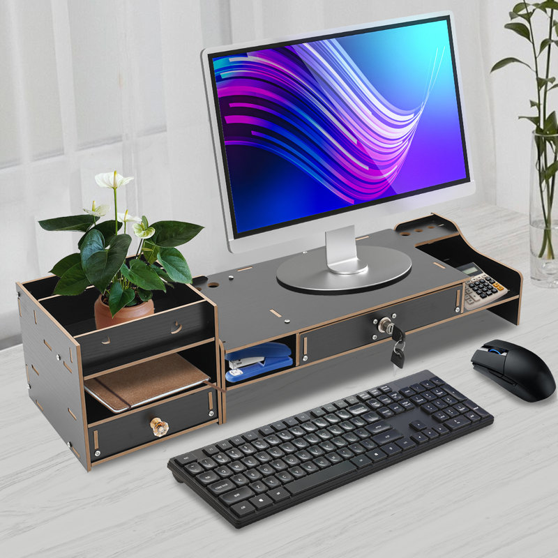 Desktop Monitor Stand Computer Monitor Booster Stand, Black