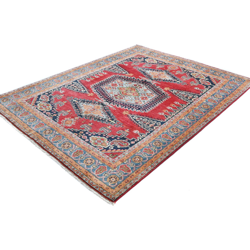 Tapis oriental rouge unique 5X6 One-of-a-Kind