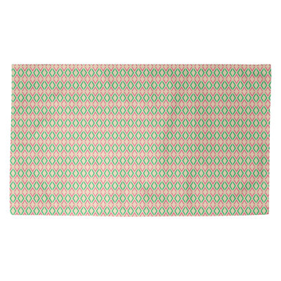 Tapis rouge/vert flèche losanges Avicia