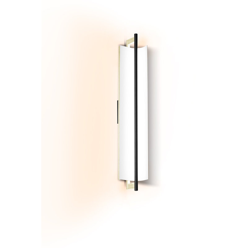 Allavo 31" Dimmable LED Bath Sconce, Textured Black/Textured White, Brushed Aluminum/White Washed Oak, 3500K - 277V AC