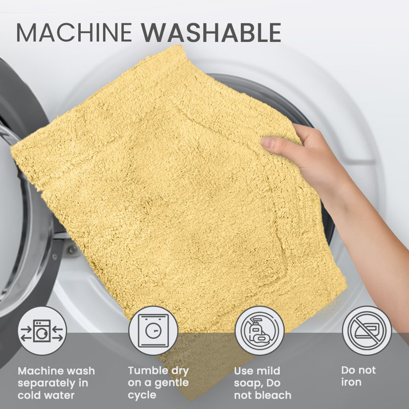 Morissette 100% Cotton Contour Mat 20"x20", Butter