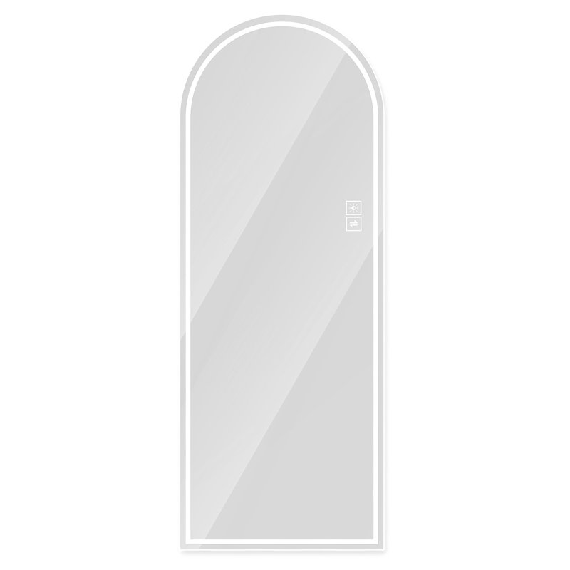 65" x 21" Arch Design LED Full Length Mirror ,Dimmable,  High Definition & Explosion-Proof, Full-Length Standing or Wall-Mounted - Brightly Lit for Makeup, Studio, and More