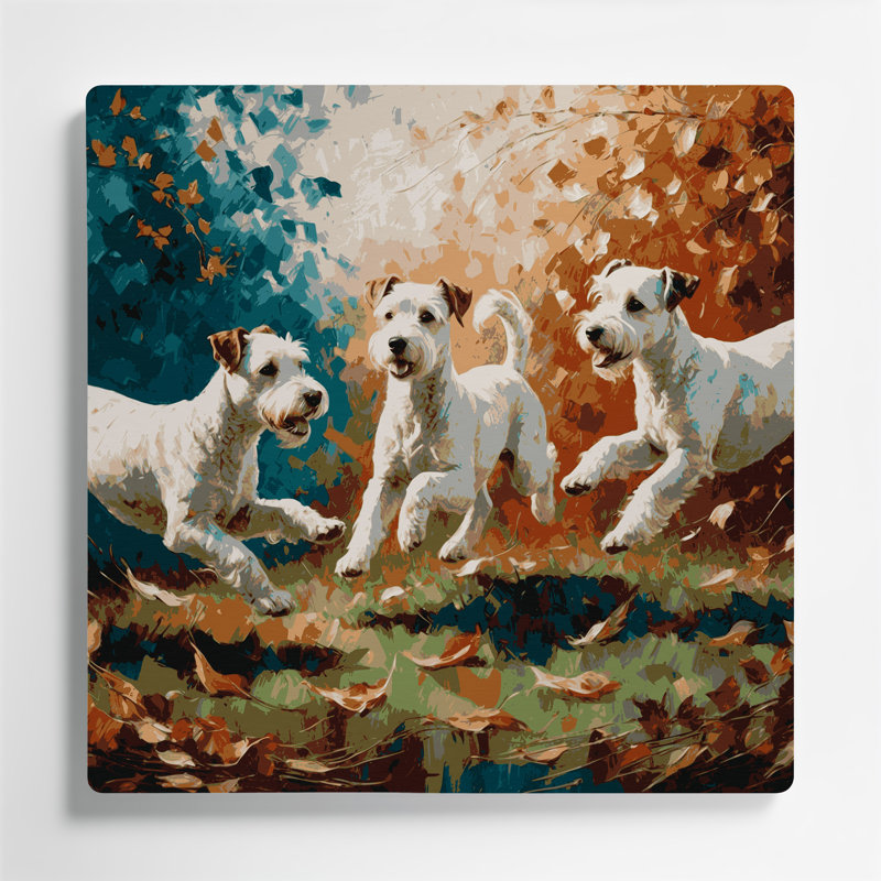 Chiens Bedlington Terrier gris, art mural en métal, H 12 po x l 12 po