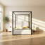 Lit plateforme à baldaquin en velours Alwyn Home l 63,4 po x P 83 po x H 77,7 po