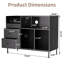 Support pour tourne-disque peu encombrant, armoire de rangement en vinyle avec dessus rabattable et 2 tiroirs, peut contenir 150 disques, noir