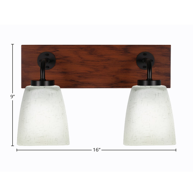 Barre d'éclairage de salle de bain Oxbridge, Grainé transparent, Noir mat/brun