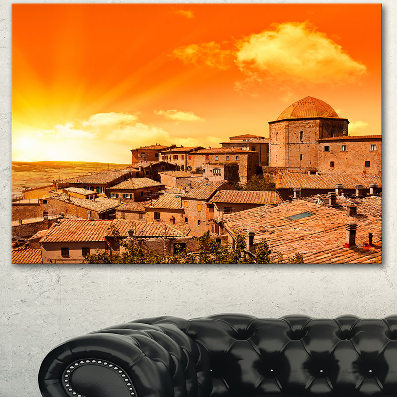«Wonderful Italy Tuscany Hill at Dawn», reproduction de photo sur toile tendue, H 8 po x l 12 po