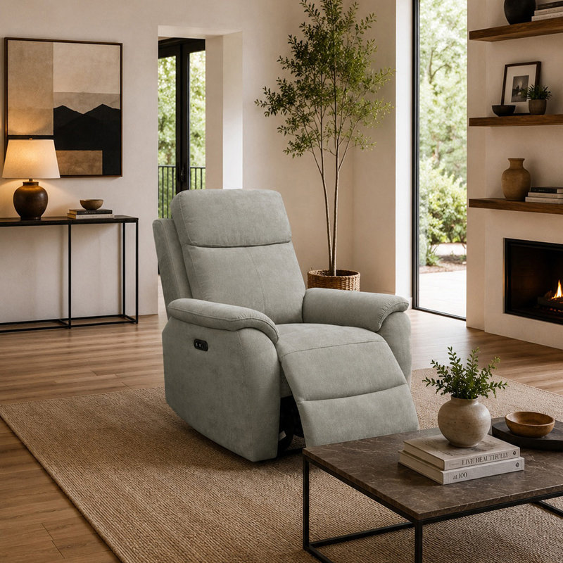  Richmond Power Recliner, Grey, 1 Seater