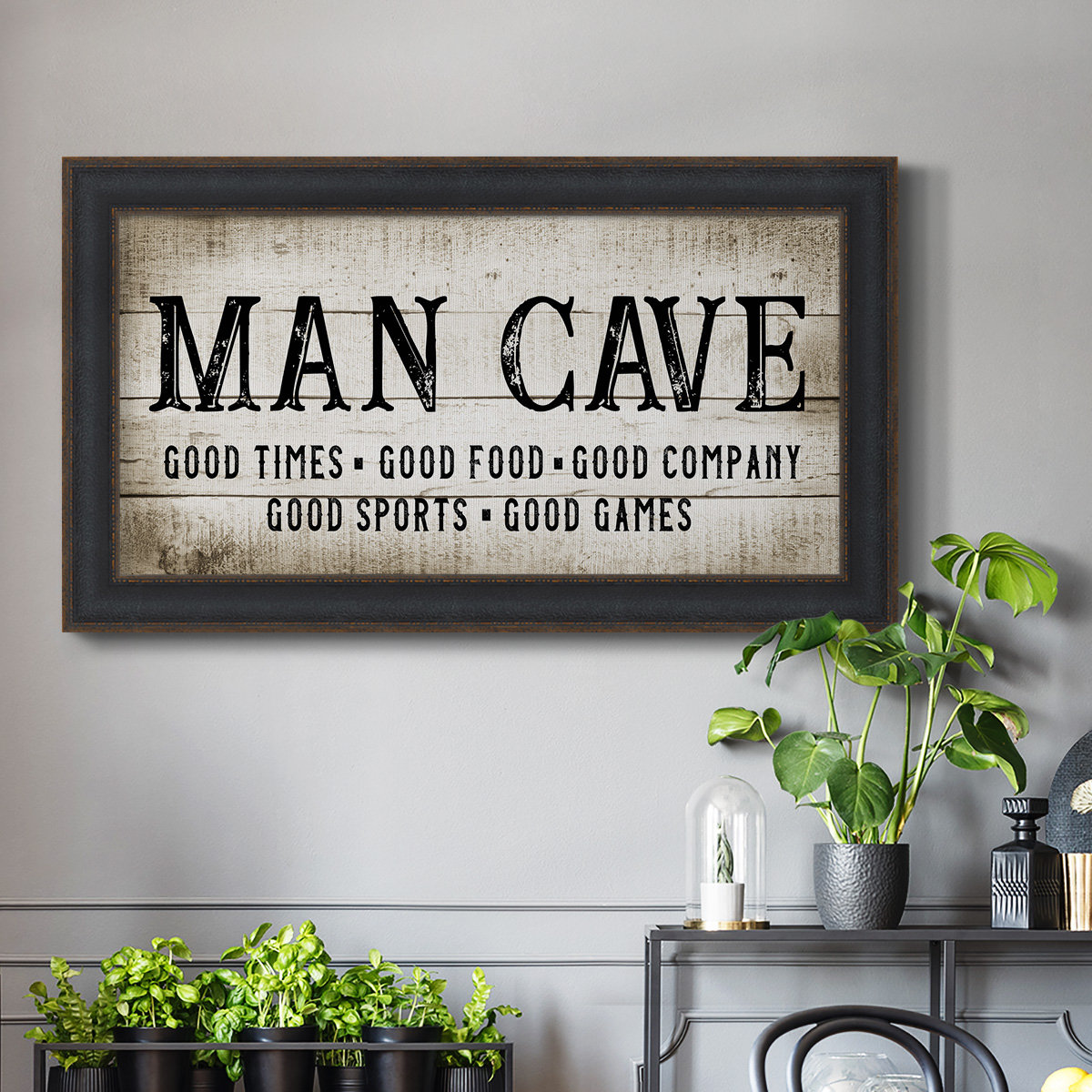 Trinx Man Cave Good Times - Single Picture Frame Print on Canvas | Wayfair