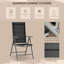 Western 7 Piece Garden Dining Set with 6 Folding Reclining Chairs Black