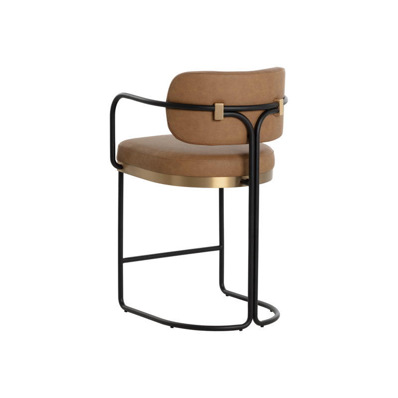JALEN Upholstered Stool with Metal Frame, Counter Stool (26” Seat Height)