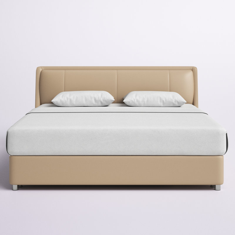 Ashlley Leather Sleigh Storage Bed, King