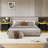 Jacob 15" W Nightstand With LED Lights, Night Stand With 2 Storage Drawers-430630543