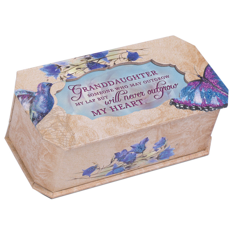 Musical Keepsake Box Granddaughter Never Outgrow Heart