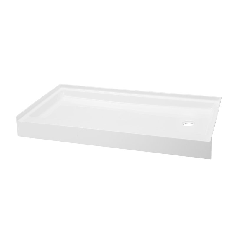 Base de douche en acrylique 60 po x 34 po Voltaire, Droite