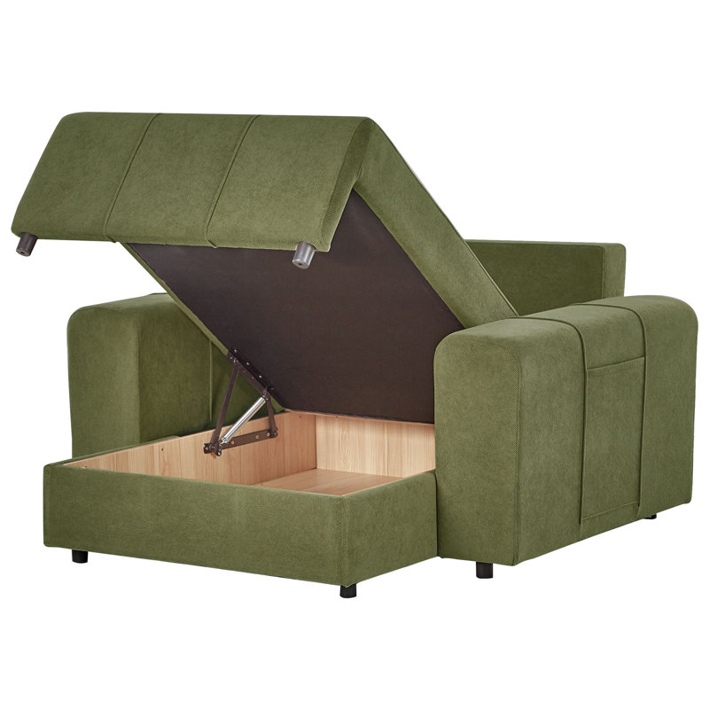 Fabric Chaise Lounge INNVIK, Green