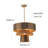 Bradlyn 4-Light Coastal Chandelier 3-Tier Handwoven Multi Color Ceiling Light In Brass
