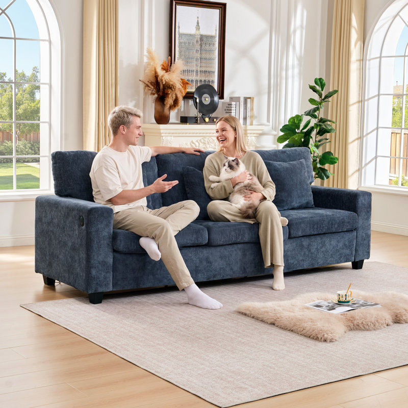 Canapé en chenille 94,49 "Comfy Cloud Couch, Bleu
