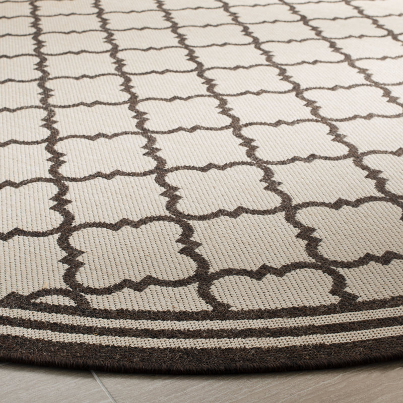 Tapis géométrique haute performance Ferrill 100, Rond 6 pi 7 po
