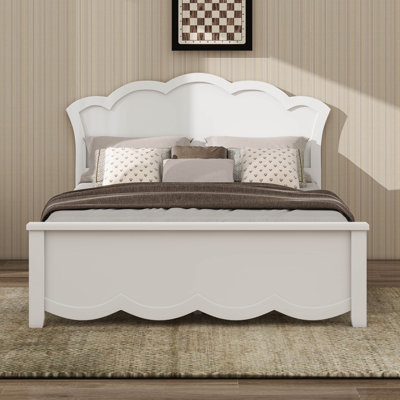 Platform Bed With Flower Shape Headboard