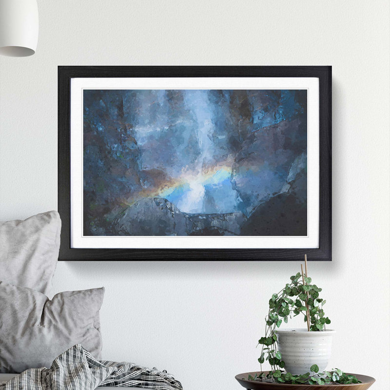 Rainbow Through the Mountains in Abstract - Picture Frame Graphic Art Print, 48cm H x 65cm W x 2cm D, Black Framed