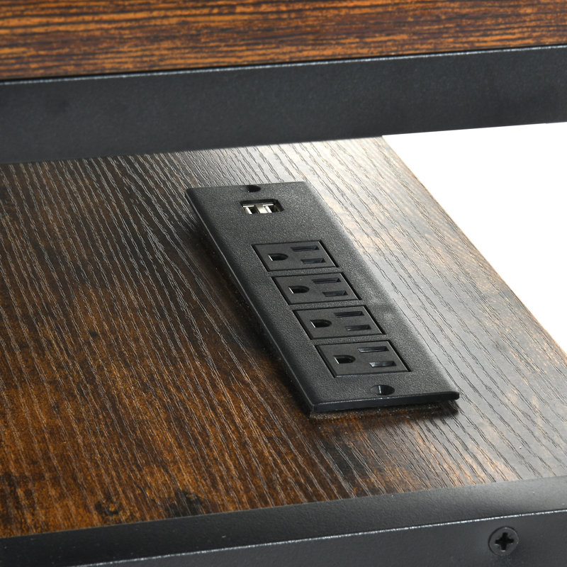 Lory Industrial TV Stand , TV Console, Multifunction Media Console With LED Strip and Built-in Power Outlet