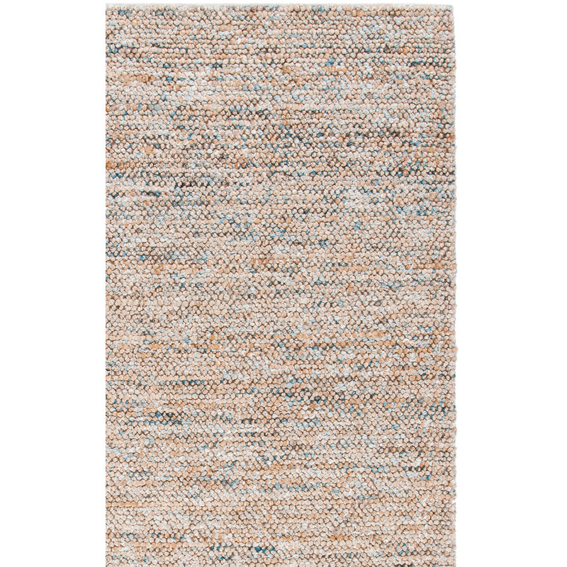 Tapis en jute / laine tissé à la main Stetson en brun clair, Rectangle 4 pi x 6 pi
