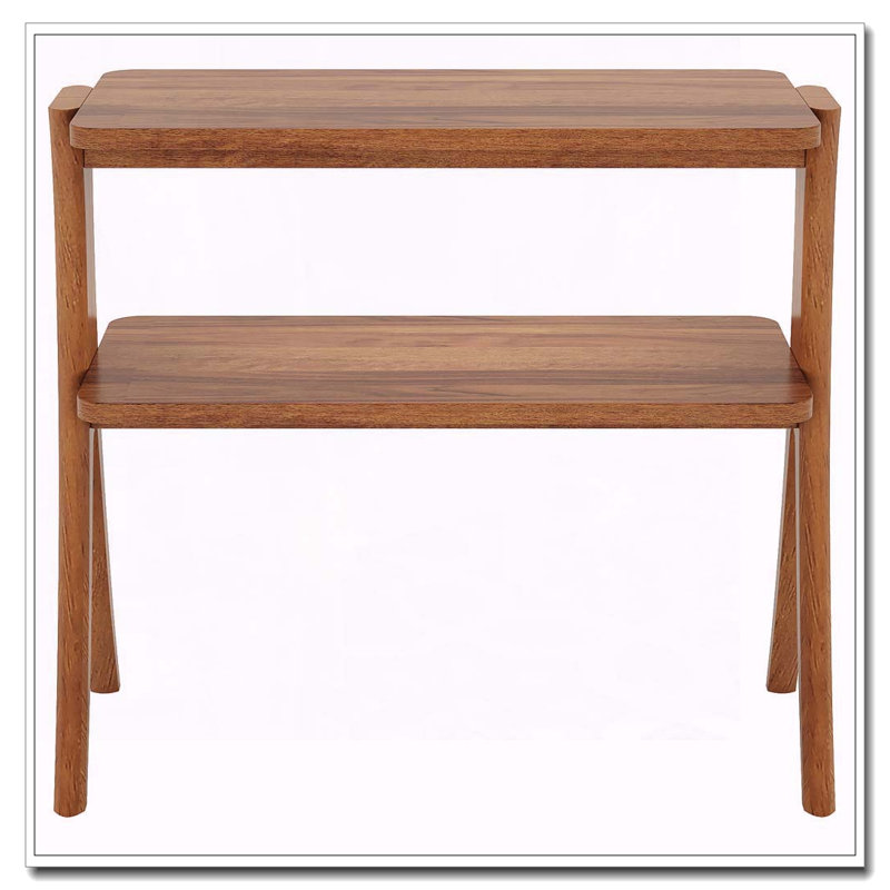 Table d'appoint de ferme à 2 niveaux, Noyer