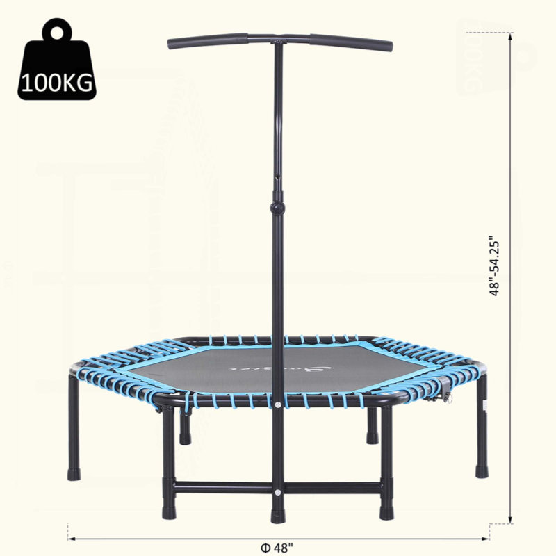 Trampoline d'exercice, rebondisseur portable pliable