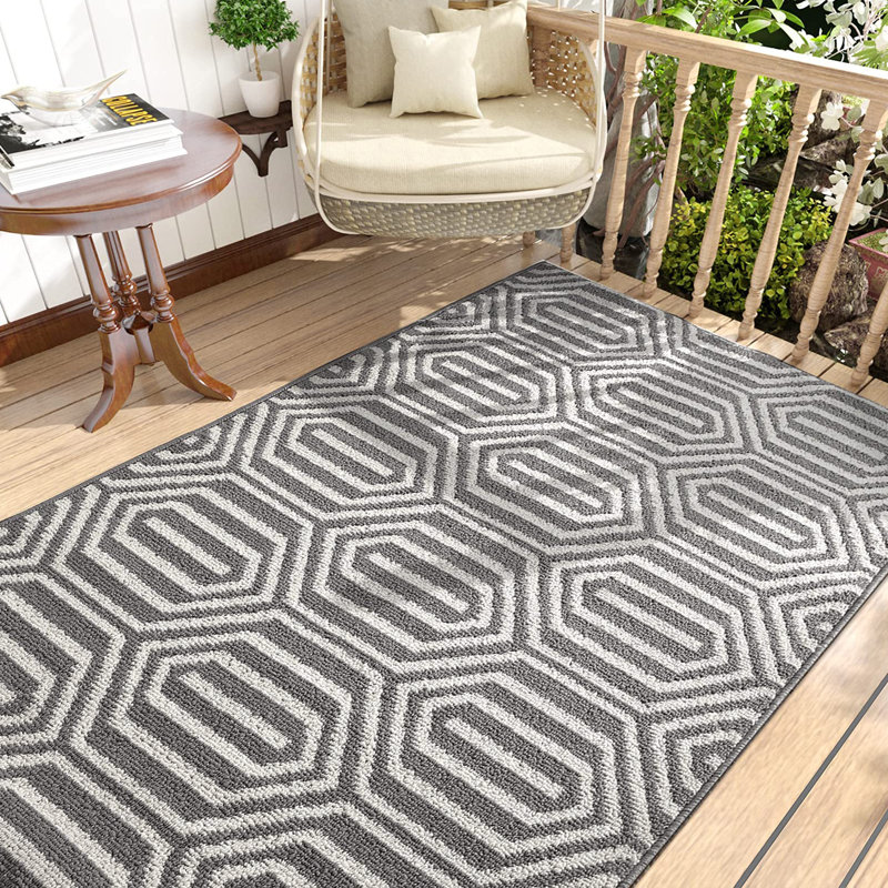 Low-Profile Floor Non-Slip Door Mat, 38.1cm W x 61cm L, Light Grey