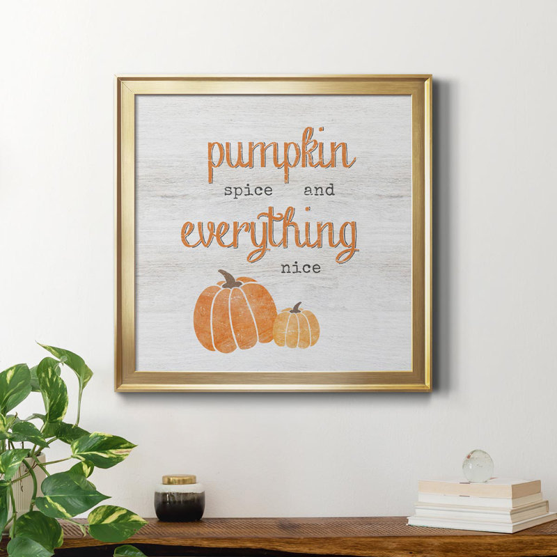«Pumpkin Spice», art textuel sur toile, Or, H 30,5 po x l 30,5 po x P 1,5 po