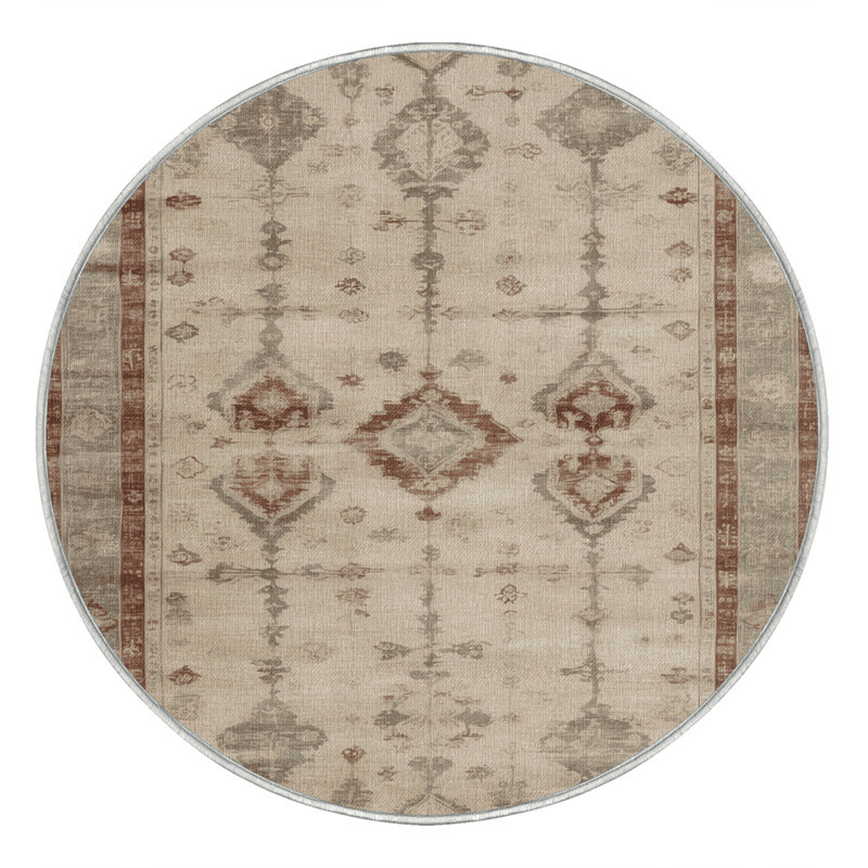 Tapis beige surteint lavable à la machine, Tapis de couloir 2 pi x 4 pi